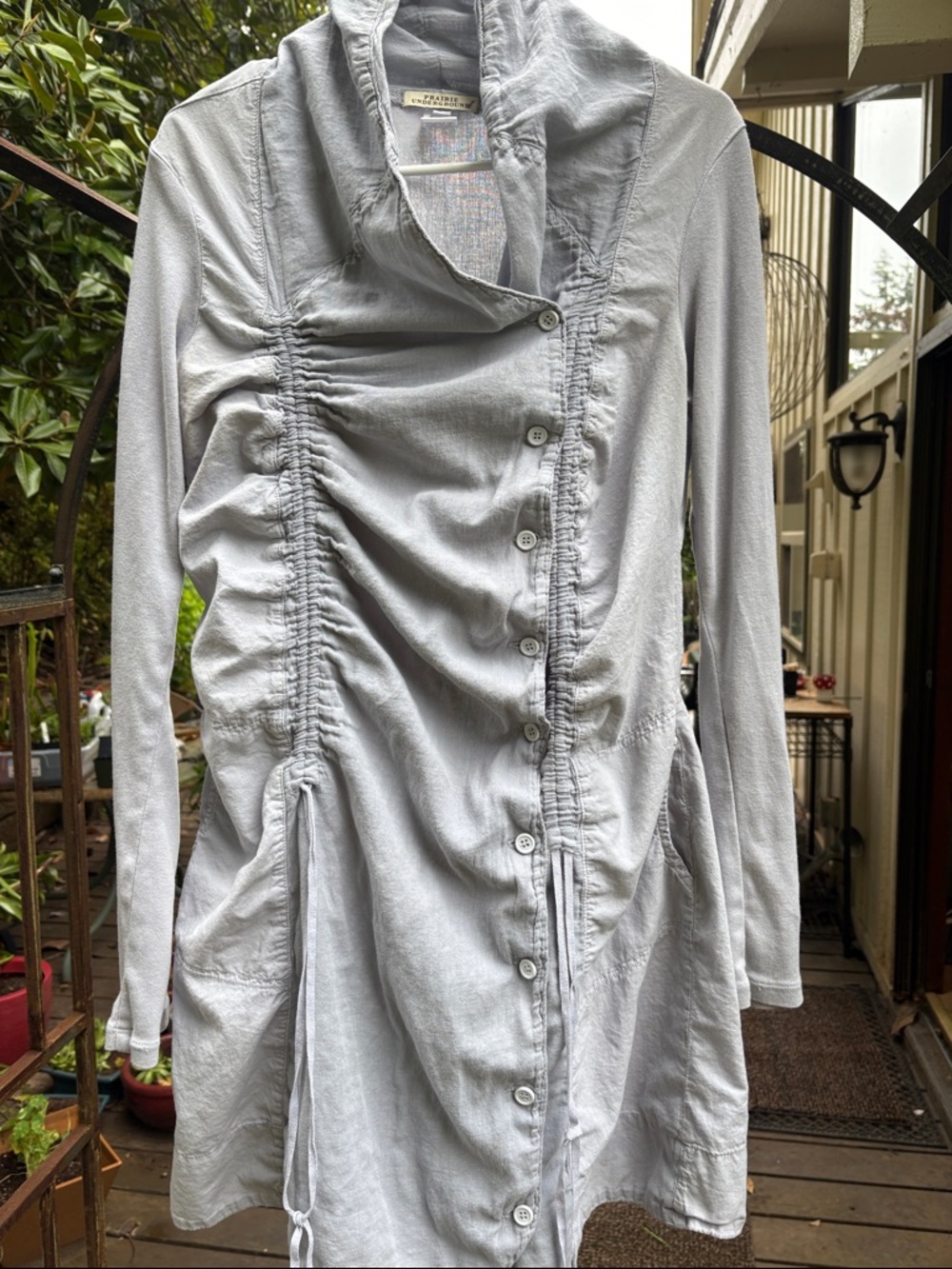 Prairie Underground Soft Gray Button-Front Shirt Jacket